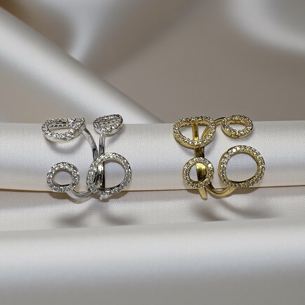 Elegant Circles Ring with Cubic Zirconia Stones